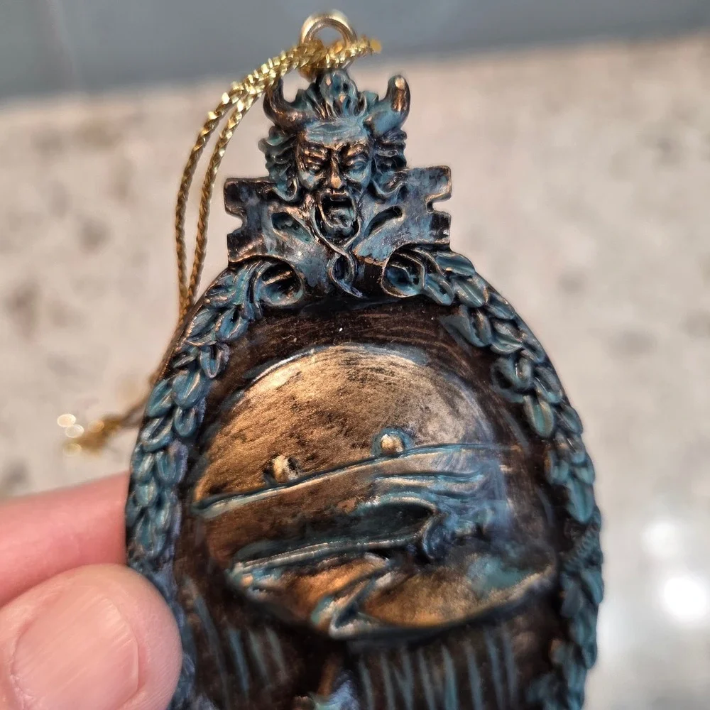 NWT Vintage Disney Nightmare Before Christmas Ornament Bronze Verdigris Resin
